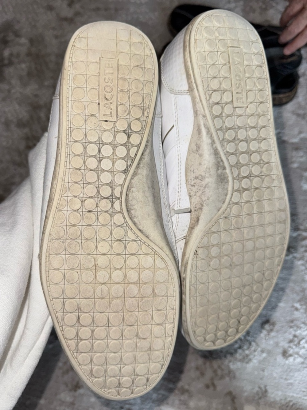 Lacoste White Leather Low-Top Sneakers with Gold Logo 10 - Picture 3 of 5